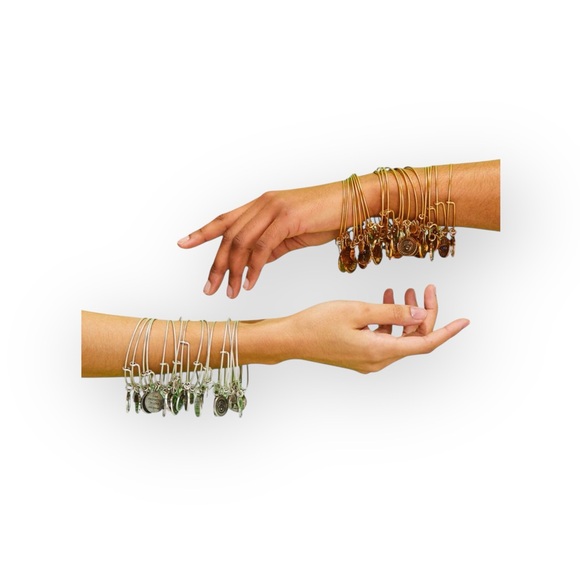 new Alex and Ani ꥟ Swarovski Crystal Birthstone Expandable Bangle ꥟ Gold + Pink - Picture 13 of 16